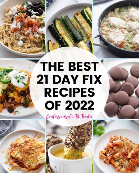 These are the best 21 day fix recipes from 2022 - healthy dinners, sides, breakfasts, and desserts from the blog Confessions of a Fit Foodie. Check these out and find some new recipes that will help you meet your goals and feed good food to your family! Portion Fix Breakfast, Confessions Of A Fit Foodie, 21 Day Fix Recipes, Healthiest Breakfast, 21 Day Fix Breakfast, Healthy Chicken Pot Pie, 21 Day Meal Plan, 21 Day Fix Diet, Fit Foods