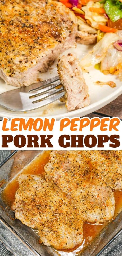 Lemon Pepper Pork Chops Air Fryer, Easy Pork Chop Seasoning, 4 Ingredient Pork Chops, Lemon Butter Pork Chops, Lemon Pepper Pork Chops Baked, Small Boneless Pork Chop Recipes, Lemon Pepper Pork Loin, Stuffed Pork Loin Chops Recipes Boneless, Oven Pork Chops And Rice