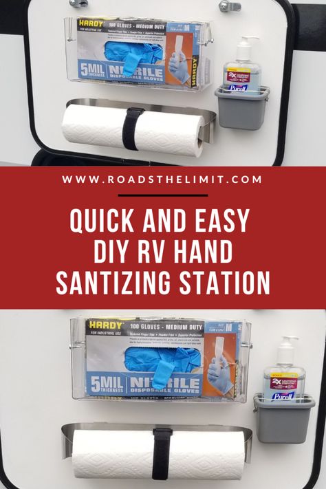 Rv Diy Projects, Classroom Necessities, Diy Sink, Sanitizing Station, Rv Diy, Sanitation Stations, Travel Trailer Organization, Travel Trailer Decor, Rv Mods