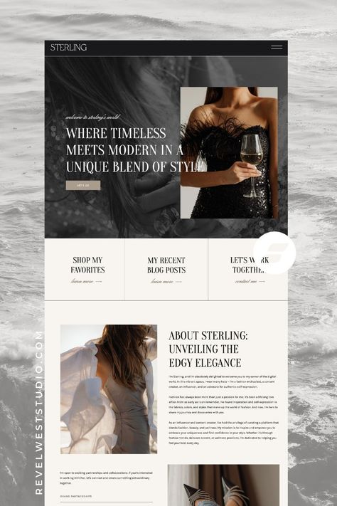 Sterling is one of our Best Seller Showit website templates for content creators, bloggers, and influencers. These templates are versatile, easy to use, and come with great customer support. You'll get the website template and all included demo pages. Upload your content, customize everything easily, and go live as you unlock the SEO and blogging power of Wordpress! Luxury Website, Launch Checklist, Blog Websites, Showit Template, Showit Website Template, Modern Website Design, Website Copy, Squarespace Design, One Page Website