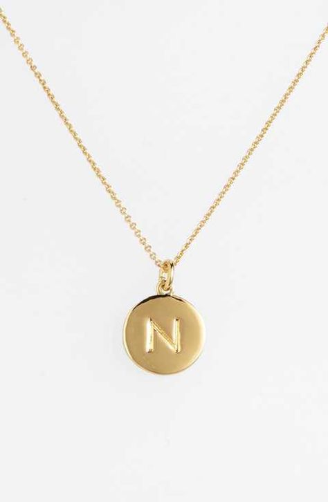 kate spade new york 'one in a million' initial pendant necklace Diamond Initial Necklace, Horseshoe Necklace, Gold Letter Necklace, Lucky Horseshoe, Choker Pendant, Diamond Solitaire Necklace, Initial Pendant Necklace, Letter N, Solitaire Necklaces