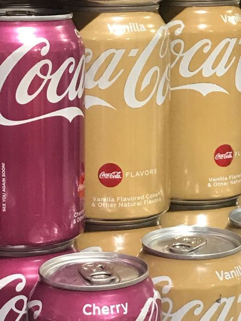 Americana Coquette, Coquette Summer, Americana Aesthetic, Cherry Coke Can, Cherry Coke, Vanilla Coke, Romanticising Life, Cherry Cola, Pretty Drinks