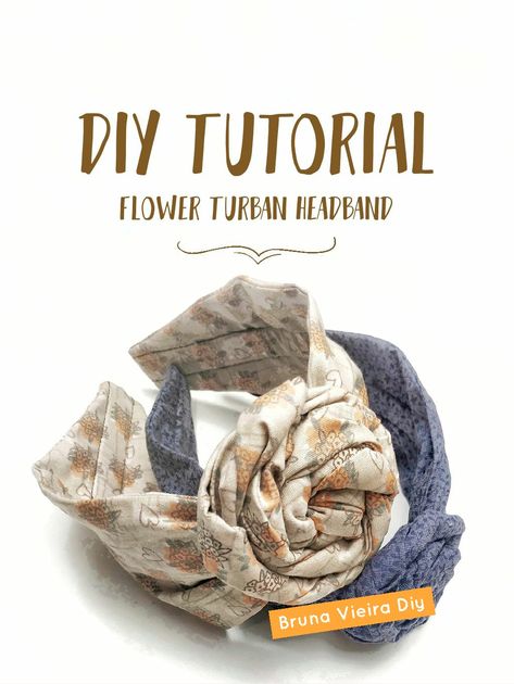 Diy Hair Pieces, Turban Headband Tutorial, Diy Tiara, Flower Headband Diy, Fabric Flower Headbands, Headband Diy, Flower Hair Band, Headband Tutorial, Turban Headband