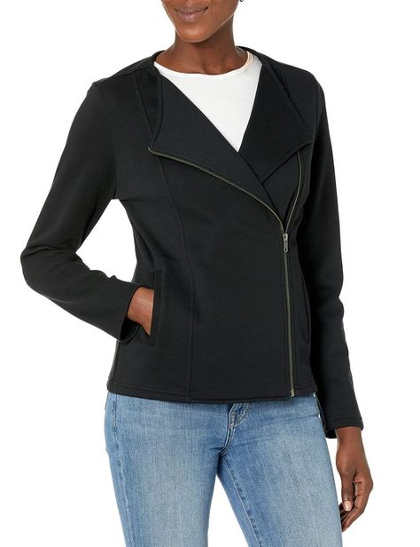 The Drop Women's @caralynmirand Long Sleeve Knit Moto Jacket Black Moto Jacket, Jacket Fabric, Womens Jackets Casual, Pretty Scarves, The Drop, Casual Blazer, Utility Jacket, Moto Jacket, Black Knit