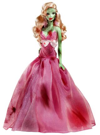 Zombie Barbie Zombie Barbie Costume, Haunted Barbie, Barbie Horror, Spooky Barbie, Crazy Barbie, Pink Princess Costume, Zombie Barbie, Vampire Barbie, Zombie Photo