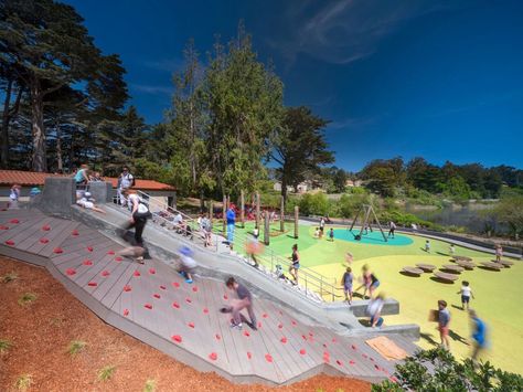 © Nic Lehoux Bohlin Cywinski Jackson, Playground Landscaping, Park Design, Sport Park, Children Park, Park Landscape, Park Playground, Mountain Park, Playground Design