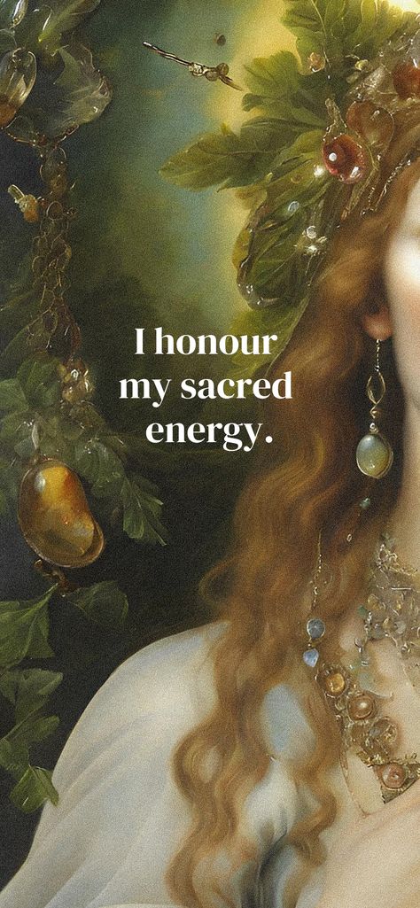 sacred energy. sacral. witch. lockscreen. full collection on my website 🌻 🍯🪞⚡ Spiritual Lockscreen Wallpaper, Light Witchy Aesthetic, Divinely Protected Wallpaper, Dark Feminine Lockscreen, Sacred Wallpaper, Witch Wallpaper Iphone, Angel Lockscreen, Feminine Energy Wallpaper, Spiritual Lockscreen