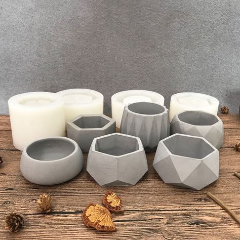 Handmade Silicone Mould for Succulent Plants Small Craft Flower Planter Concrete Cement Clay Pot Mold - AliExpress Mobile Concrete Pot Molds, Concrete Planter Molds, Cement Pots Diy, Diy Cement Planters, Diy Molds, Cement Flower Pots, Plant Pot Design, Cement Garden, Cement Diy