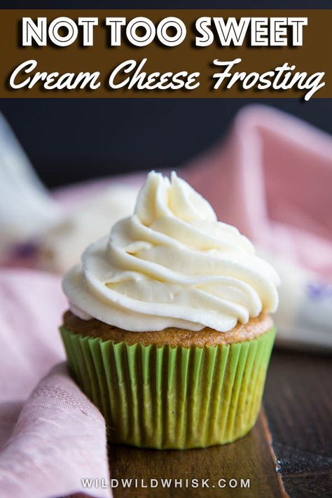 This classic Cream Cheese Frosting is creamy, tangy and super addicting. It has just the right amount of sweetness to bring out the flavor of your cakes! #wildwildwhisk #creamcheesefrosting Preppy Kitchen Cream Cheese Frosting, Cream Cheese Frosting Not Too Sweet, Less Sweet Cream Cheese Frosting, Cream Cheese Heavy Cream Frosting, Tangy Cream Cheese Frosting, Not Too Sweet Cream Cheese Frosting, Not So Sweet Cream Cheese Frosting, Honey Cream Cheese Frosting, Single Cupcake Recipe