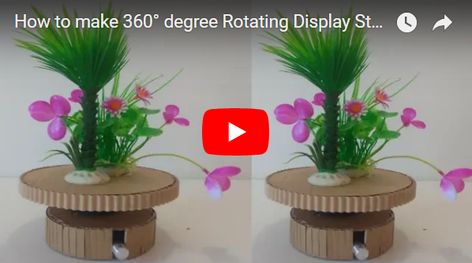 How to make  360° degree Rotating Display Stand simple at Home use Gear motor and cardboard Coin Sorting, Rotating Display Stand, Destination Imagination, Rotating Display, Cardboard Diy, Display Stand, 360 Degree, Planter Pots, Coin