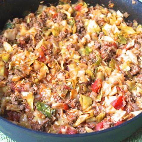 Beef And Cabbage Skillet, Can Tomato Soup, Cabbage Skillet, Rosemary Chicken Recipe, Unstuffed Cabbage Rolls, Cabbage Casserole Recipes, Hotdish Recipes, Ground Beef And Cabbage, Weekly Dinner Menu