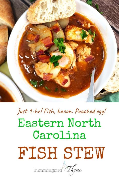 Cat Fish Stew Recipes, North Carolina Fish Stew, Catfish Stew, Seafood Stew Recipes, Fish Stew Recipes, Seafood Soups, Bacon Potatoes, Soup Tomato, Eastern North Carolina