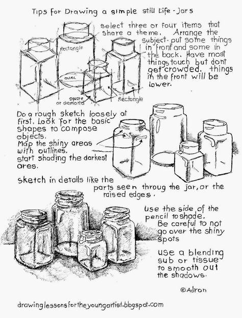 Tips for How To Draw a Still Life, Free Printable Worksheet. Art Handouts, Art Worksheets, Basic Drawing, Still Life Drawing, Art Instructions, Urban Sketching, Drawing Lessons, Chiaroscuro, Drawing Skills