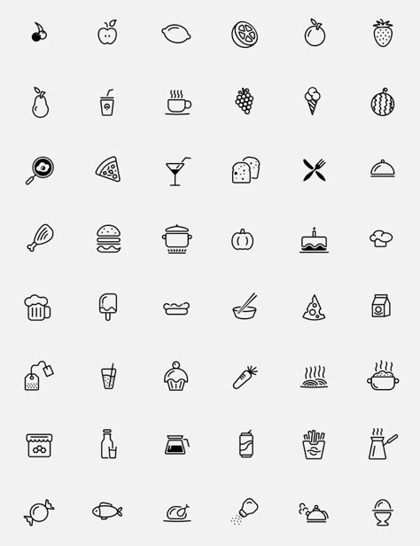 Free iconset of food, drinks, vegetables, fruits and kitchenware Minimalist Food Tattoo, Tiny Food Tattoos, Small Food Tattoos, Food Tattoo Ideas, Drink Tattoo, Tattoo Food, Food Tattoo, Icona Ios, Food Tattoos