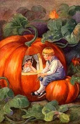 PowerOfBabel: Pumpkinification II: Peter, Peter Pumpkin Eater Peter Pumpkin Eater, Peter Peter Pumpkin Eater, Peter Pumpkin, Pumpkin Eater, Storybook Art, Nostalgic Images, Autumn Halloween, Vintage Nursery, Childrens Stories