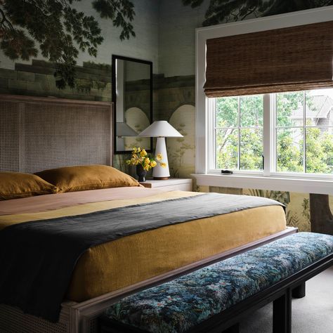 Modern Guest Bedroom Ideas, Modern Guest Bedroom, Guest Bedroom Ideas, Austin Homes, Bold Wallpaper, Tudor Style, Architectural Digest, Interior Design Trends, Guest Bedroom