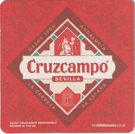 BEER MAT - CRUZCAMPO Beer Mats, Free Delivery, Spain, Beer, Best Deals