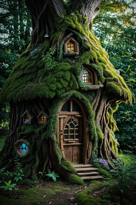 Fairytale Houses, Casa Hobbit, Fairy Tree Houses, Fairytale House, Storybook Homes, Forest Cottage, Cool Tree Houses, Fairytale Cottage, Fairy Tree