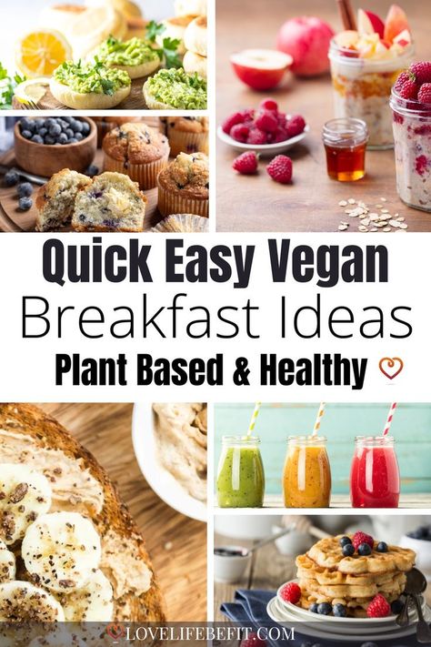 quick vegan breakfast recipes Easy Vegan Breakfast Ideas, Vegan Breakfast Recipes Healthy, Quick Vegan Breakfast, Natural Breakfast, Vegan Breakfast Recipes Easy, Easy Vegan Breakfast, Vegan Breakfast Ideas, Work Breakfast, Vegan Gluten Free Breakfast