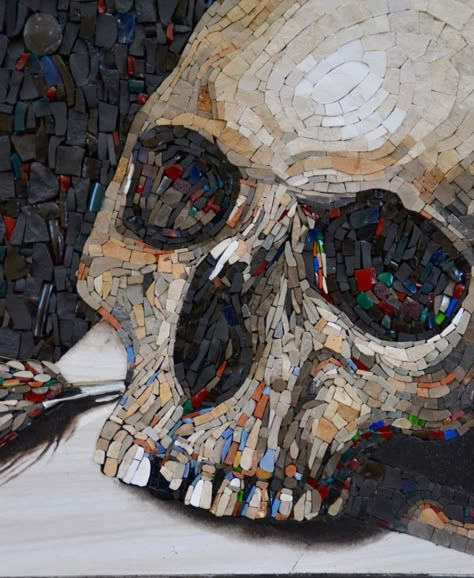 Bat Mosaic, Skull Mosaic, Mosaic Art Projects, Mosaic Tile Art, Glass Mosaic Art, Mosaic Artwork, Mosaic Wall Art, Mosaic Projects, Ap Art