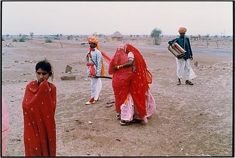 Wedding Party, Jodhpur-Jaisalmer Road Raghubir Singh  (Indian, 1942–1999) Date: 1980–81, printed 1991 Medium: Chromogenic print Dimensions: 25.3 x 37.6 cm (9 15/16 x 14 13/16 in.) Classification: Photographs Credit Line: Purchase, Cynthia Hazen Polsky Gift, 1991 Accession Number: 1991.1281 Rights and Reproduction: © Raghubir Singh Street Style India, Michael Wolf, William Eggleston, India Colors, Jaisalmer, Indian Culture, Museum Collection, Jodhpur, Traditional Indian