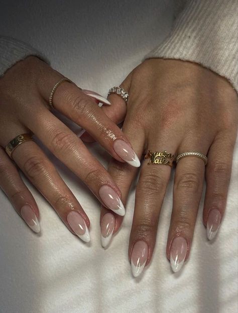 White Chrome French Tip, Chrome French Tip, Chrome French, Long Almond Nails, Nail Types, Long Almond, Nails Now, White Chrome, French Tips