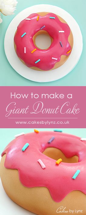 How to make a giant Donut / Doughnut cake by CakesbyLynz Step by step cake decorating video tutorial  https://youtu.be/djGEK6052XY Doughnut Cakes Birthday, Giant Donut Birthday Cake, Large Donut Cake, Cake That Looks Like Donut, How To Make A Donut Cake, Doughnut Smash Cake, Rainbow Donut Cake, Doughnut Cake Ideas, Donut Cakes Birthday