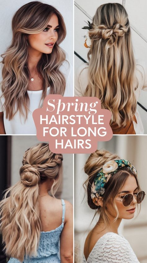 Get inspired with these beautiful spring hairstyles for long hair 2025! 🌷 From loose waves and braided buns to accessorized updos, these styles bring elegance and freshness to your look this season. Perfect for casual days, special events, or simply embracing the joy of spring! Explore trendy hairstyles for a chic and modern vibe. 🌿 #HairInspo #SpringHairstyles #BraidedLooks #LongHairLove