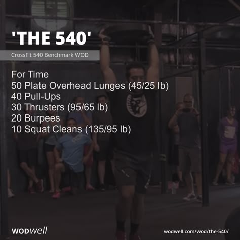 Use any weighted object for the overhead lunges, such as a plate or a dumbbell. CrossFit540 @crossfit540 (Fayetteville, Arkansas, USA) designed its namesake WOD, which became popular after the gym posted a video of 4x CrossFit Games champion, Rich Froning @richfroning completing the workout at their gym in 2012 (he finished the workout, almost entirely unbroken, in 5:32). https://wodwell.com/wod/the-540/ #wodwell #wod #fitness #functionalfitness #fitfam #crossfit #benchmarkwod #testandretest Crossfit Upper Body Workout, Crossfit Garage Gym Workout, Driveway Workout, Crossfit Workouts At The Gym, Crossfit Workouts Wod Strength, Db Workout Crossfit, Chipper Workout Crossfit, Thanksgiving Wod Crossfit, Dumbell Wod Crossfit