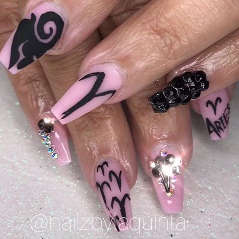 ♈️ ♈️ #birthdayset #ariesseason #Ariesnails #birthdaynails #birthday #aries #nailtech #handpainted #nailart #texasnailtech #austinnails… Aries Themed Nails, Aries Nails Ideas, Aires Nails, Aries Zodiac Nails, Aries Nail Art, Aries Zodiac Nail Designs, Zodiac Nail Art Aries, Birthday Nails Aries, Aries Nails Acrylic