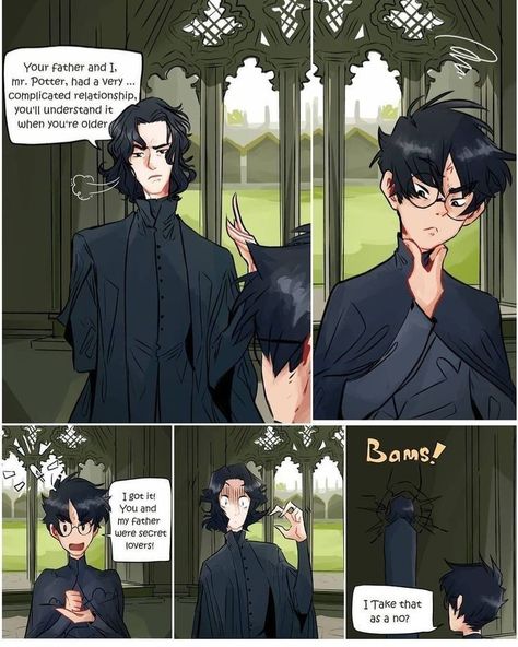 Severus Snape Comics, Harry Potter Long Hair Fanart, Snarry Comic, The Happy Fits Music, Professor Lupin, Hp Fanart, Citate Harry Potter, Funny Harry Potter Jokes, Harry Potter Severus