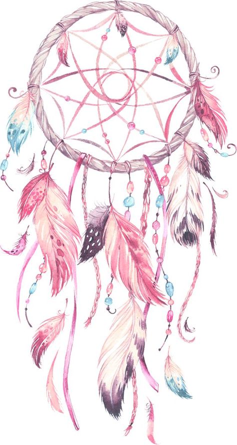 Dreamcatcher Drawing, Dream Catcher Drawing, Pink Dreamcatcher, Dreamcatcher Wallpaper, Dream Catcher Art, Dream Catcher Tattoo, Watercolor Paintings Easy, Dream Catcher Boho, Cat Air