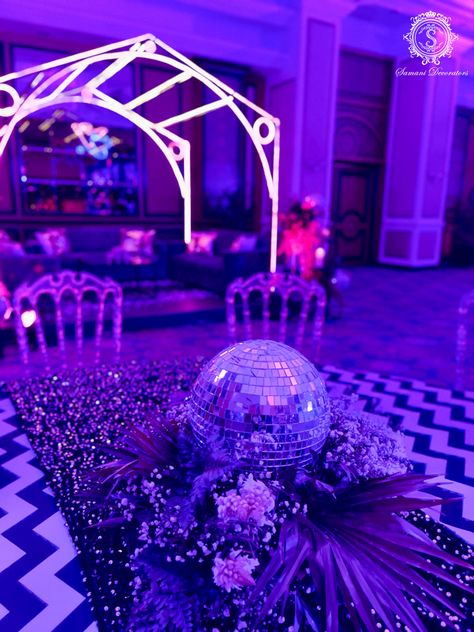 We are in awe with the disco balls! 😍 Isn’t that just the perfect thing you need to add the energy and a sparkling vibe to a cocktail party? 🪩✨ DM for details! ♥️ #SamaniDecorators #themedecor #weddingdecor #decorideas #weddingdecoration #decorinspiration #inspiration #decorinspo #weddings #indianweddings #bigfatindianwedding #weddingday #engagementdecor #mehendidecor #eventplanners #destination #destinationdecor #weddingplanners #eventmanagement #reception #weddingsutra #wedmegood #cocktai Disco Ball Sangeet Decor, Round Table Centerpieces, Cocktail Table Decor, Sangeet Decor, Cocktail Party Decor, Indian Reception, Marriage Decoration, Big Fat Indian Wedding, Engagement Decorations