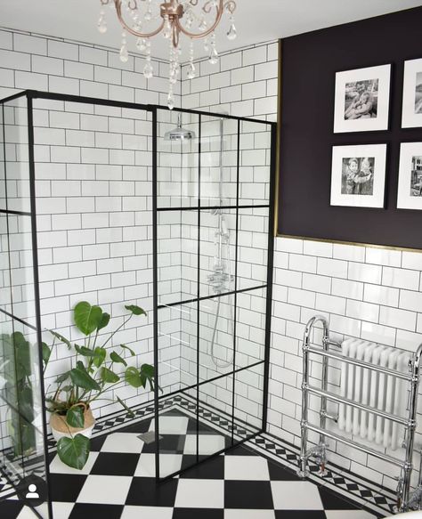 Shower Transformation, Monochrome Bathroom, Wet Room Shower, Victorian Bathroom, Have A Shower, Bathroom Inspiration Decor, Shower Screen, Bathroom Floor, Wet Rooms