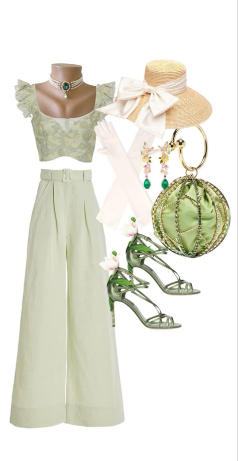 Princess And The Frog Aesthetic Outfits, Tiana Outfit Ideas Disney, Tiana Inspired Outfits Aesthetic, Princess And The Frog Aesthetic Dress, Princess Tiana Inspired Outfits, Princess Tiana Aesthetic Outfit, Tiana Princess And The Frog Inspired Outfits, Modern Princess Tiana, Tiana Inspired Outfits