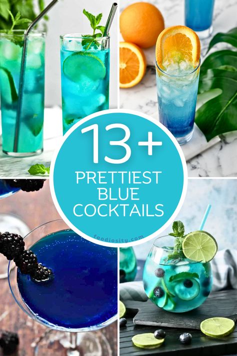 Royal Blue Drinks, Avatar Cocktails, Blue Green Cocktails, Blue Big Batch Cocktail, Blue Signature Cocktails, Blue And Green Cocktails, Blue Signature Wedding Drinks, Light Blue Drinks Alcohol, Colorful Tequila Cocktails