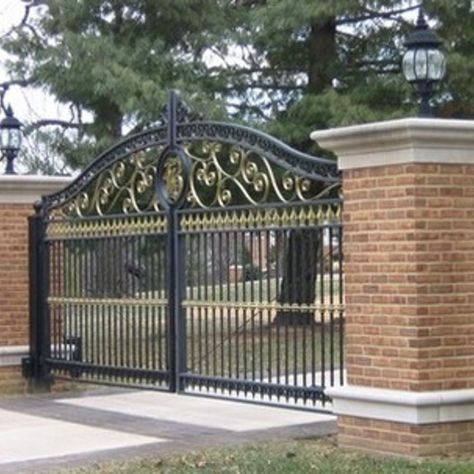 Get Access to a Wide Range and Styles of Gates for Installations Iron Main Gate Design, Automatic Gates Driveways, Tor Design, Brick Pillars, Wrought Iron Fence, Security Gates, Aluminium Gates, Driveway Entrance, Iron Gate Design