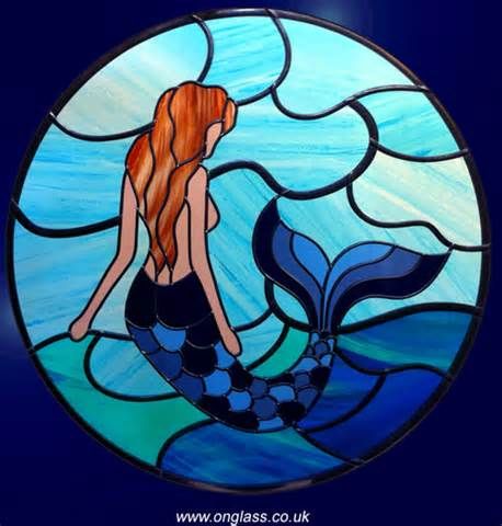 Free Mermaid Stained Glass Patterns - Yahoo Image Search Results Stained Glass Mermaid, Glass Mermaid, L'art Du Vitrail, Glass Painting Patterns, Stained Glass Quilt, Stained Glass Patterns Free, زجاج ملون, Stained Glass Paint, Mermaid Pattern