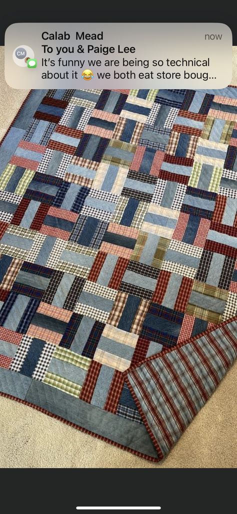 Plaid Patchwork Quilt, Mens Shirt Quilts Ideas, Plaid Shirt Quilt, Mens Shirt Quilt, Plaid Flannel Quilt Patterns, Memory Quilts From Clothes Men Patterns, Plaid Quilt Ideas, Homespun Quilts, Quilts For Men Patterns