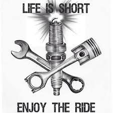 Life is short, enjoy the ride 10mm Socket Tattoo, Small Mechanic Tattoo, Enjoy The Ride Tattoo, Life Is Short Tattoo, Gearhead Tattoo, Car Enthusiast Tattoo, Biker Tattoo Design, Mechanics Tattoo, Mechanic Tattoo Ideas