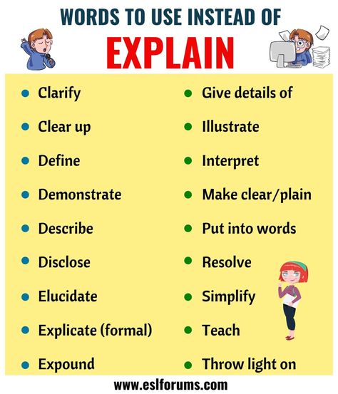 EXPLAIN Synonym: List of 18 Synonyms for Explain with Useful Examples Words To Use Instead, Materi Bahasa Jepang, Improve English, Essay Writing Skills, Conversational English, English Vocab, Good Vocabulary Words, Good Vocabulary, English Writing Skills