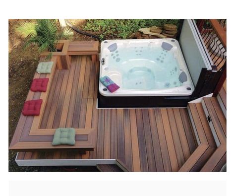 Hot Tub Deck Ideas, Whirlpool Deck, Hot Tub Deck Design, Hot Tub Landscaping, Tub Deck, Hot Tub Designs, Hot Tub Patio, Tub Enclosures, Relaxing Backyard