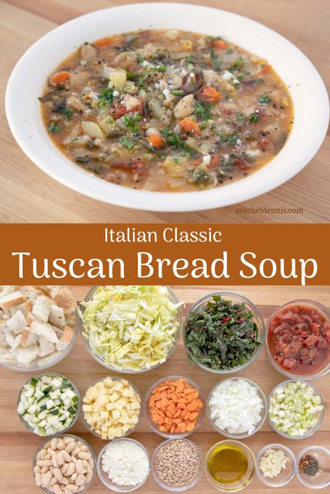 Tuscan Bread, Italian Soup Recipes, Fall Eats, Restaurant Style Recipes, Tuscan Soup, Bread Soup, Bread Dishes, Bisque Recipe, Tomato Bisque