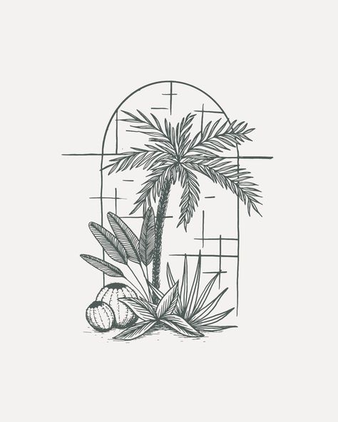 Palm Tree Stamp, Palm Springs Tattoo, Palm Tree Line Drawing, California Drawing, Abstract Palm Tree, Palm Wallpaper, Yoga Logo, Printed Linen Fabric, Tree Stamp