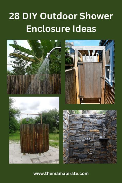 Outdoor Shower Enclosure Ideas Outdoor Camp Shower Ideas, Outside Showers Diy, Diy Outdoor Shower Enclosure, Outdoor Shower Ideas Backyards, Outdoor Shower Ideas Private, Outdoor Pool Shower Ideas, Rustic Outdoor Shower Ideas, Outdoor Toilet And Shower Ideas, Shower Enclosure Ideas