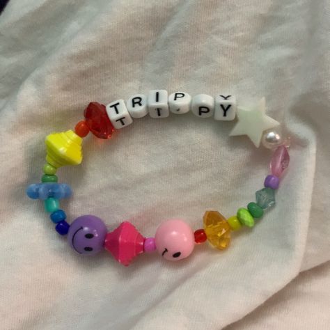 Trippy accessories Trippy Bracelets, Baddie Bracelets, Rave Inspiration, Kandi Ideas, Kandi Bracelets, Beaded Crafts, Crafts Jewelry, Diy Crafts Jewelry, Perler Beads