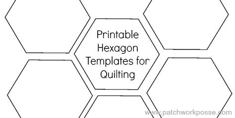 Printable Hexagone Template for Quilting. Print off the hexagon templates and head on over to the tutorial for more direction-- and you're set! Hexagon Quilt Tutorial, Hexagon Template, Hexagon Quilt Pattern, Hexagon Patchwork, Hexie Quilt, Rug Patterns, Baby Quilt Pattern, Quilting Templates, Applique Templates