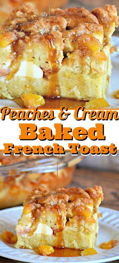 Peach French Toast, Peaches Cream Cheese, Stuffed French Toast Cream Cheese, Toast Pizza, Baked French Toast, Peaches And Cream, French Toast Bake, Peach Recipe, What's For Breakfast