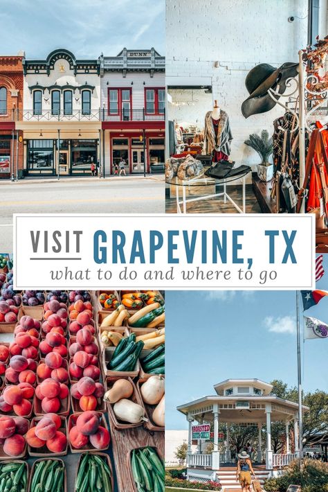 Learn about the different things to do in Grapevine, TX. Their main street offers a weekly farmer's market, several wineries, and plenty of shopping. Things To Do In Grapevine Texas, Grapevine Texas Things To Do, Road Trip Texas, Texas Trip, Grapevine Texas, Texas Adventure, Texas Things, Travel Texas, Grapevine Tx