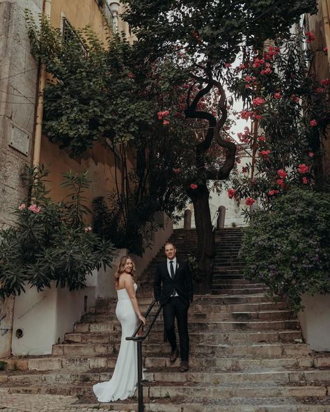 Amy and Joe travelled from Alberta to elope in the beautiful streets of Lisbon, Portugal💛 This city has my heart! Lisbon Engagement Photos, Portugal Elopement, Ireland Elopement, Beautiful Streets, Civil Ceremony, Lisbon Portugal, This City, Lisbon, Wedding Inspo